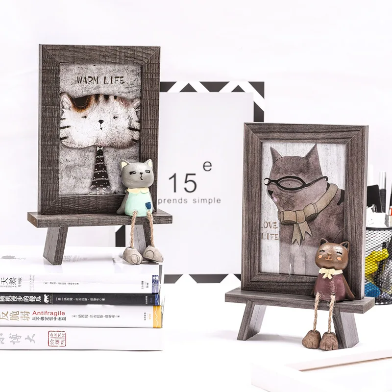 

European Style Cat Desktop Frame Cartoon Frame Tabletop Creative Decoration Creative Birthday Gift