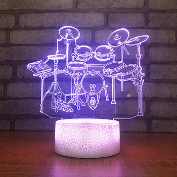 

Jazz percussion drum 7 Color Lamp 3d Visual Led Night Lights For Kids Touch Usb Table Lampara Lampe Baby Sleeping Motion Light