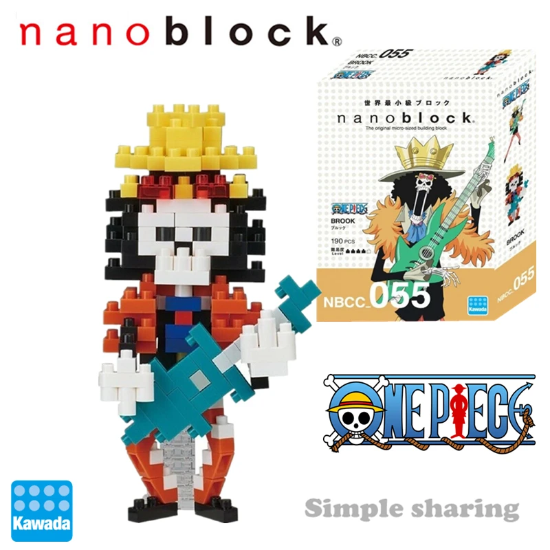 New Kawada NBCC-055 Nanoblock One Piece Burukku Brook Building Blocks Toy 190 Pcs Diamond Creative Mini Bricks For Children | Игрушки и