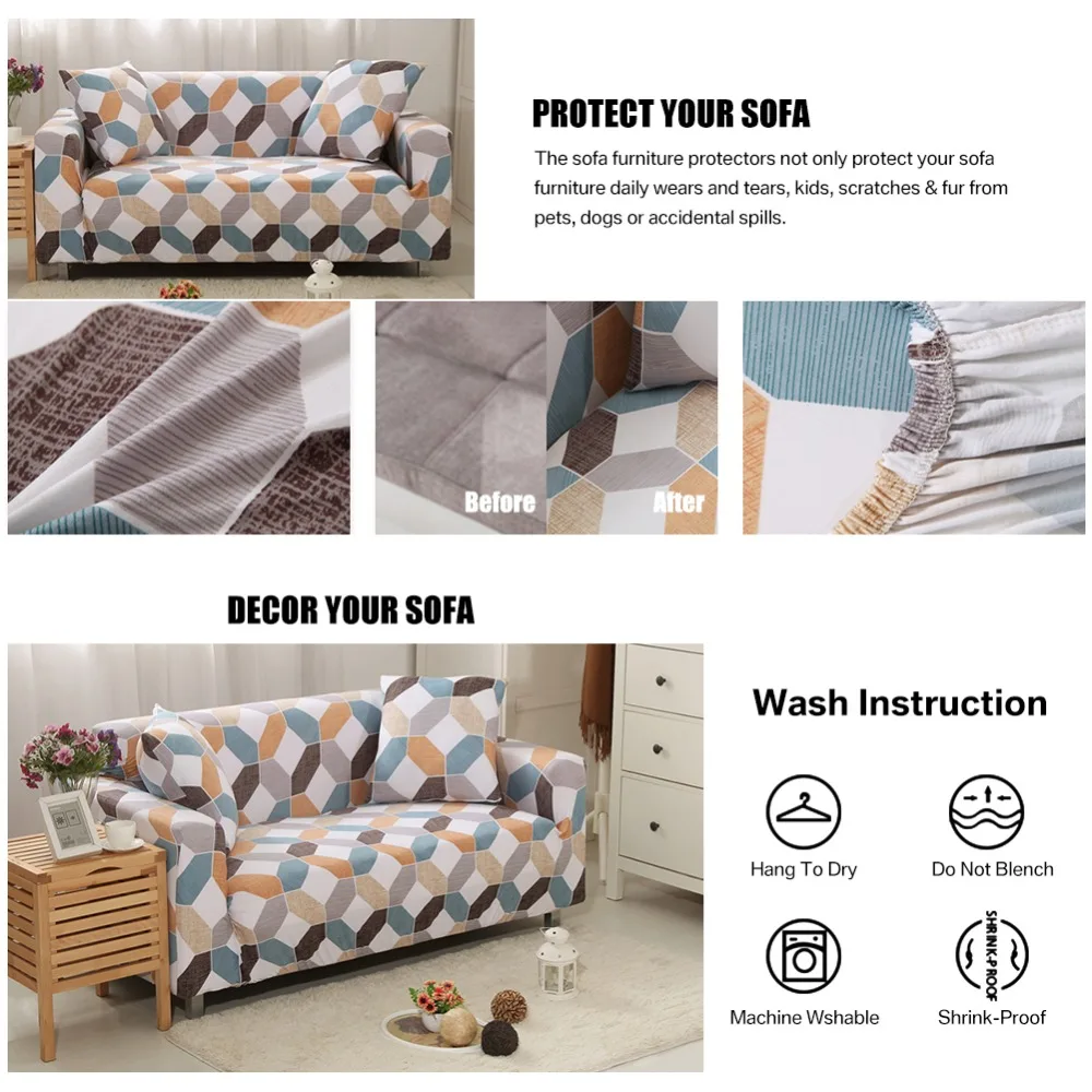 Elastic Sofa Cover with 1 FREE Pillow Cover 14