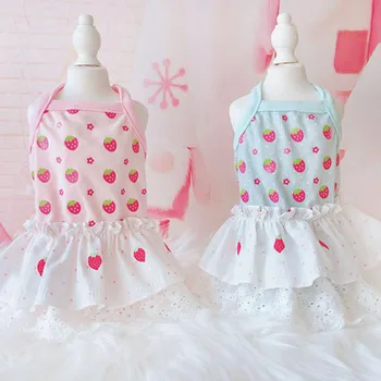 

Cute Strawberry Summer Small Dog Vest Shirt Clothes For Chihuahua Dog Princess Party Dress Dog Cat Pet Tutu Skirt Dress