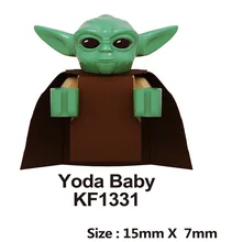 Bebê yoda com berço do bebê mandalorian han solo yoda luke darth vader maul revan blocos de construção tijolos brinquedos para crianças kf1331(China)