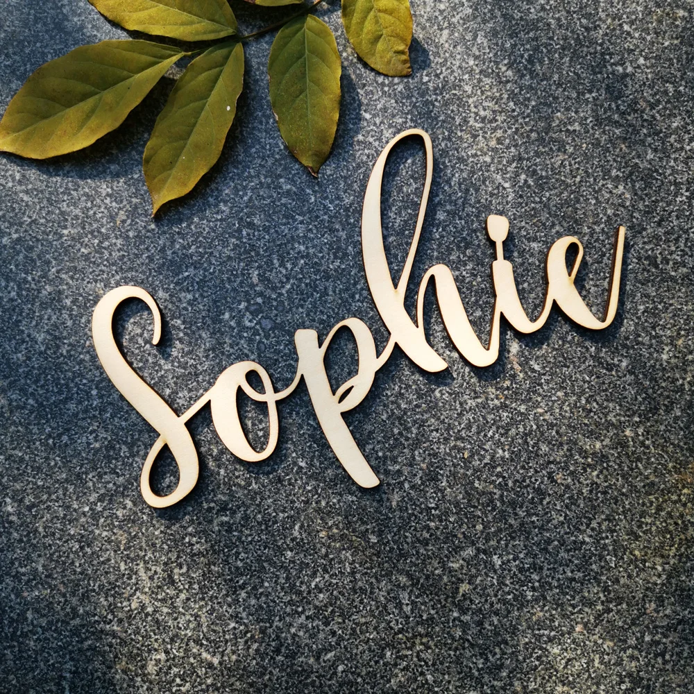 Personalized Baby Shower Wood Name sign ,Family Script Nursery Wall Decor,Custom Children Name sign Wall Decor Wooden Letter  (4)