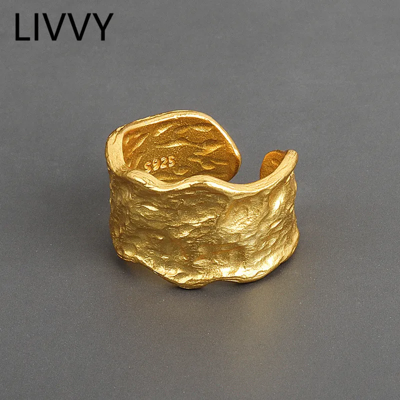 Wedding Rings Wedding Ring Silver Ring Finger Ring LIVVY Prevent Allergy Silver Color Wedding Rings New Creative Geometric Handmade Accessories Jewelry Gifts Trend