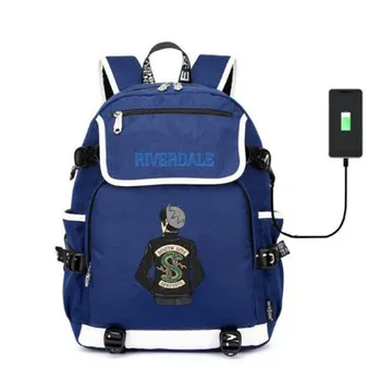 

Riverdale South Side Serpents USB Charging Backpack Schoolbag Book Student USB Charge travel Bag Mochila