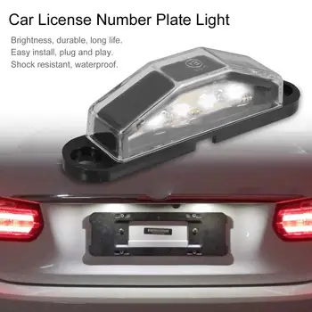 

10-30V 4 LEDs Car License Number Plate Light Vehicle Turn Signals White Lamp Taillights For Car Truck Trailer Caravan