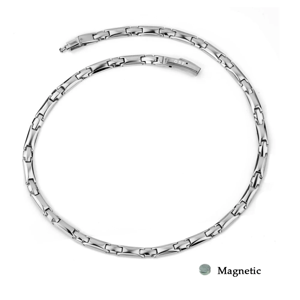 All high magnetic Титановое германиевое ожерелье биомагнитная здоровая энергия фитнес-шарм и циркониевые ювелирные изделия подарок на день Святого Валентина - Окраска металла: All high magnetic