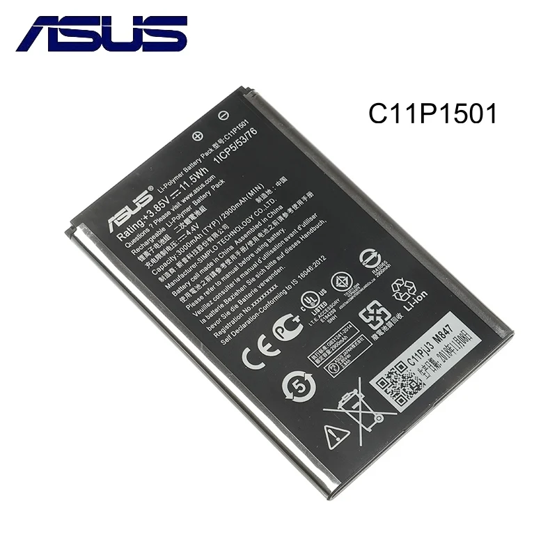 

ASUS C11P1501 Original Battery For ASUS ZenFone2 Laser 5.5"/6" zenfone selfie ZE550KL ZE601KL Z00LD Z011D ZD551KL Z00UD 2900mAh