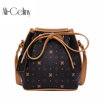 

Small bag printing bucket bag 2019 new tide Korean version of simple Joker slung shoulder bag fashion atmosphere