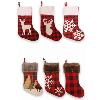 

Christmas Gifts Knitted Plush Christmas Stockings Christmas Tree Elk Snowflake Ornaments Christmas Home Decoration Gift Bags