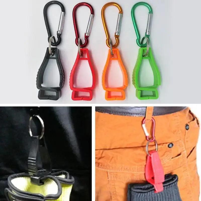 Al aire libre portátil para guantes Anti-perdido hebilla guantes de plástico Clip de trabajo de la cintura de la hebilla guantes máscara con mosquetón