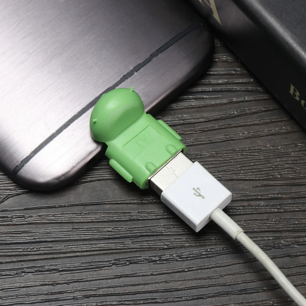 Мини адаптер в форме робота Android Micro USB на 2 0 конвертер OTG Кабель для планшетного ПК