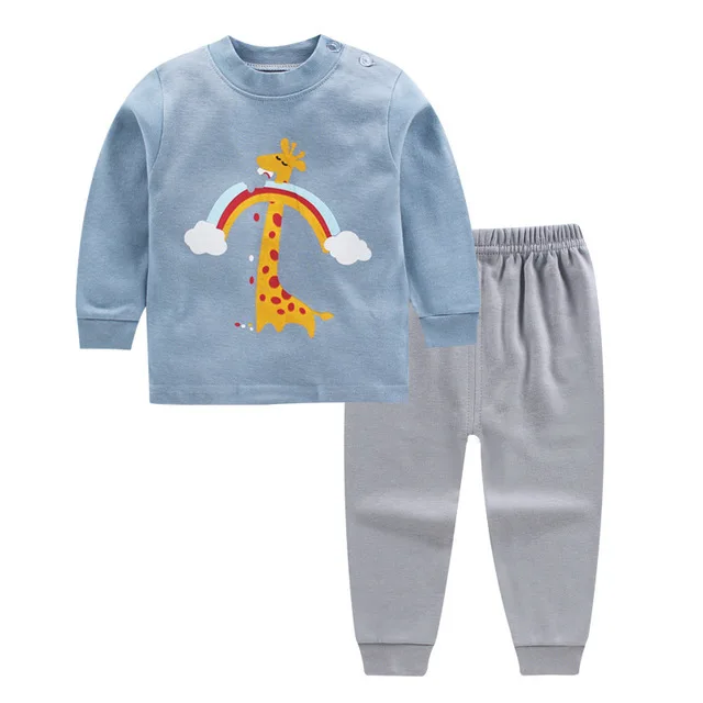 Cartoon Kids Pajamas Sets Cotton Boys Sleepwear Suit Autumn Spring Girls Pajamas Long Sleeve Tops+Pants 2pcs Children Clothing - Цвет: 5