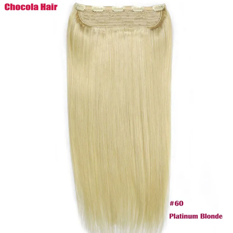 Chocala Hair 1"-28" Искусственные волосы одинаковой направленности волос 1 шт. набор 140 г натуральные бразильские прямые волосы шт зажим для наращивания человеческих волос - Цвет: #60