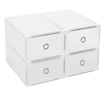 

Shoe Storage Box Transparent Plastic Shoes Case Drawer Shoes Holder Stackable Saving Space Home organizer