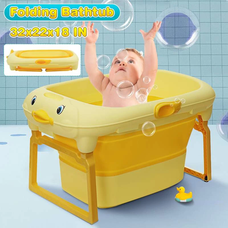Bebe Baignoire Pliant Portable Bain Baril Nourrissons Fournitures Enfants Epais Bebe Bain Seau Nouveau Nes Menage 0 8y Peut S Asseoir Aliexpress