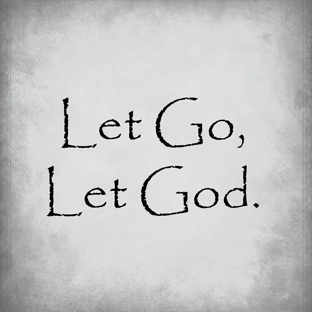 

Guadalupe Ross Metal Let Go Let God Funny Spiritual Novelty; Wall Decor Metal Sign 12x8 Inches