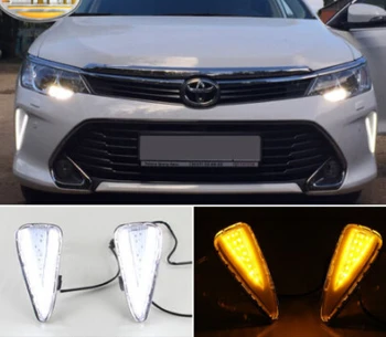 

Pair Car Blinker Indicators Spare Parts LED Fog Turn Signals Light Daytime Running Driving Work Lamp For Toyota Camry 2015-2016