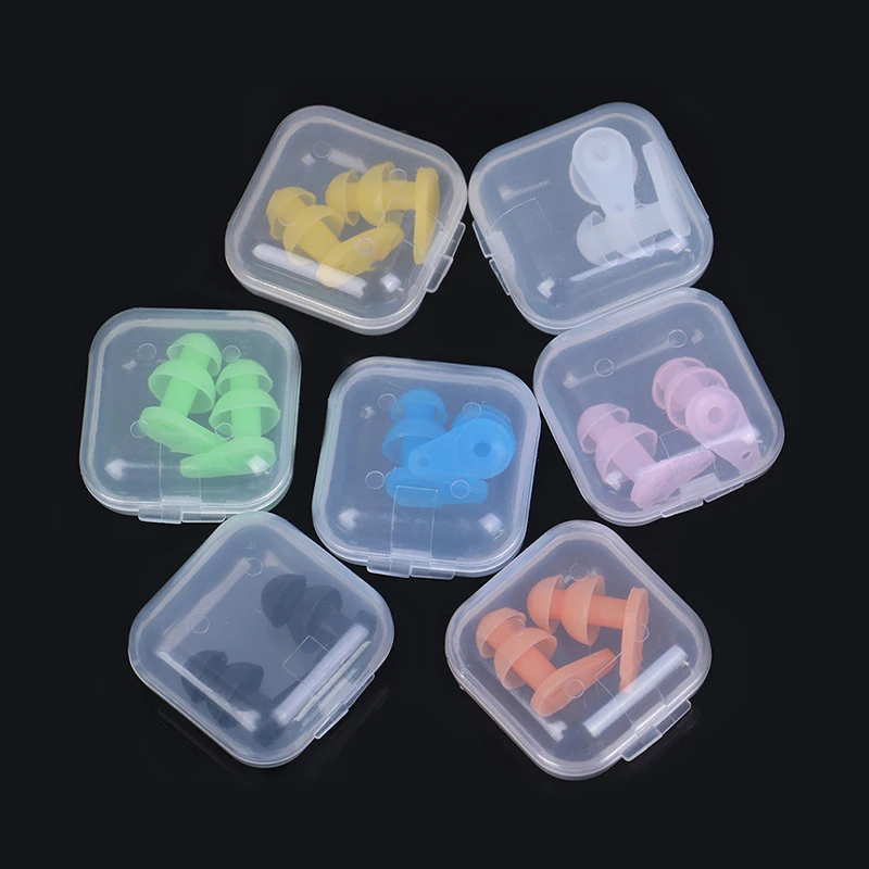Silicone Earplugs Swimming Ear Protector 2PCS/Set Swimming Earplugs Set Waterproof Soft Silicone Surf Diving Swimming Pool Accessories for Children