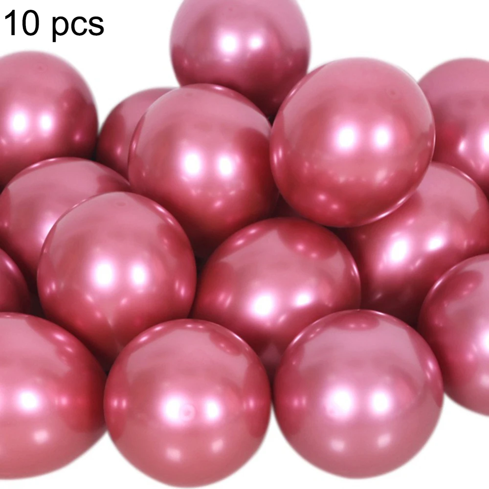 10 шт. 12 дюймов золотые Серебристые черные латексные шарики свадебные украшения латексные воздушные шары плотные воздушные шары для украшения дома Вечерние - Цвет: Pink