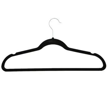 

Black / Purple Velvet Non-Slip Thin Clothes Clothing Hangers Space Saving Closet Storage Helper Household