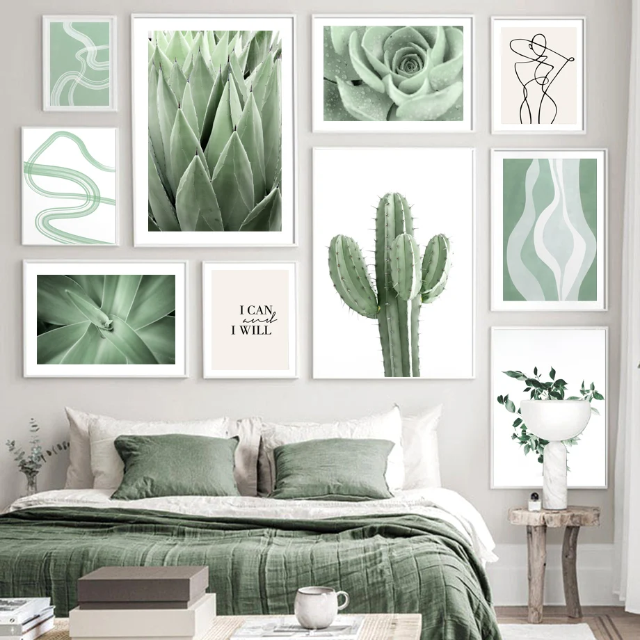 Wall-Art-Canvas-Painting-Cactus-Agave-Plant-Leaves-Abstract-Lines-Nordic-Posters-And-Prints-Wall-Pictures (2)