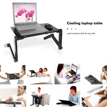 

ALLOYSEED Adjustable Aluminum Alloy Folding Laptop Desk Ergonomic Portable TV Bed Lapdesk Tray PC Table Stand Notebook Stand