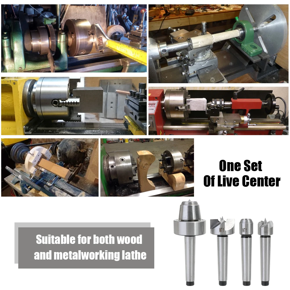 

Hot New Multifunctional Steel Sturdy 4PCS Woodworking Thimble Sets MT1 For Cutter Wood Metal Turning Tool