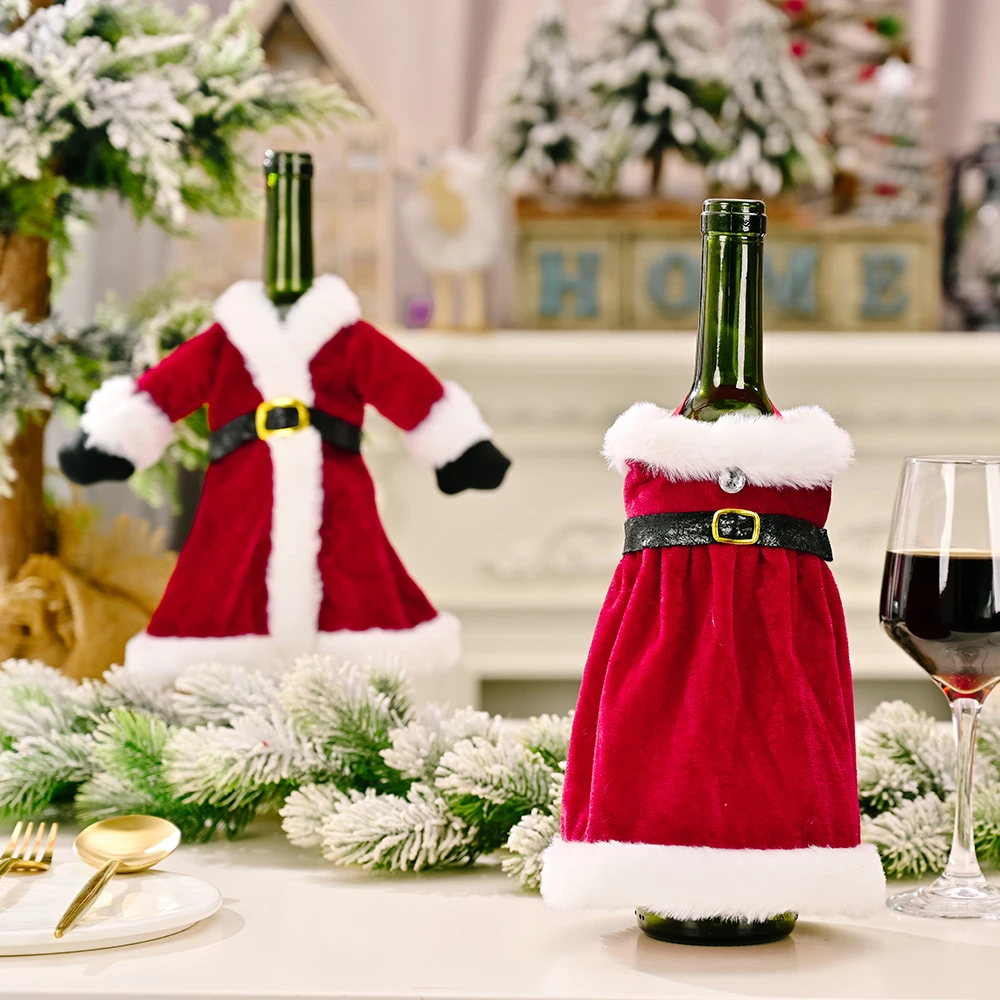 Christmas 2022 Wine Christmas 2022 New Year Wine Bottle Set Skirt Gold Velvet High End Creative  Dress Up Santa Elf Bar Xmas Winter Decoration House|Party Diy Decorations|  - Aliexpress