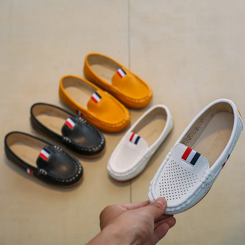 

Summer Mesh Leather Shoes for Boys 2020 Slip on Children's Shoe Antiskid Flat Heel Girls Sneakers Student New Baby Shoes B01202