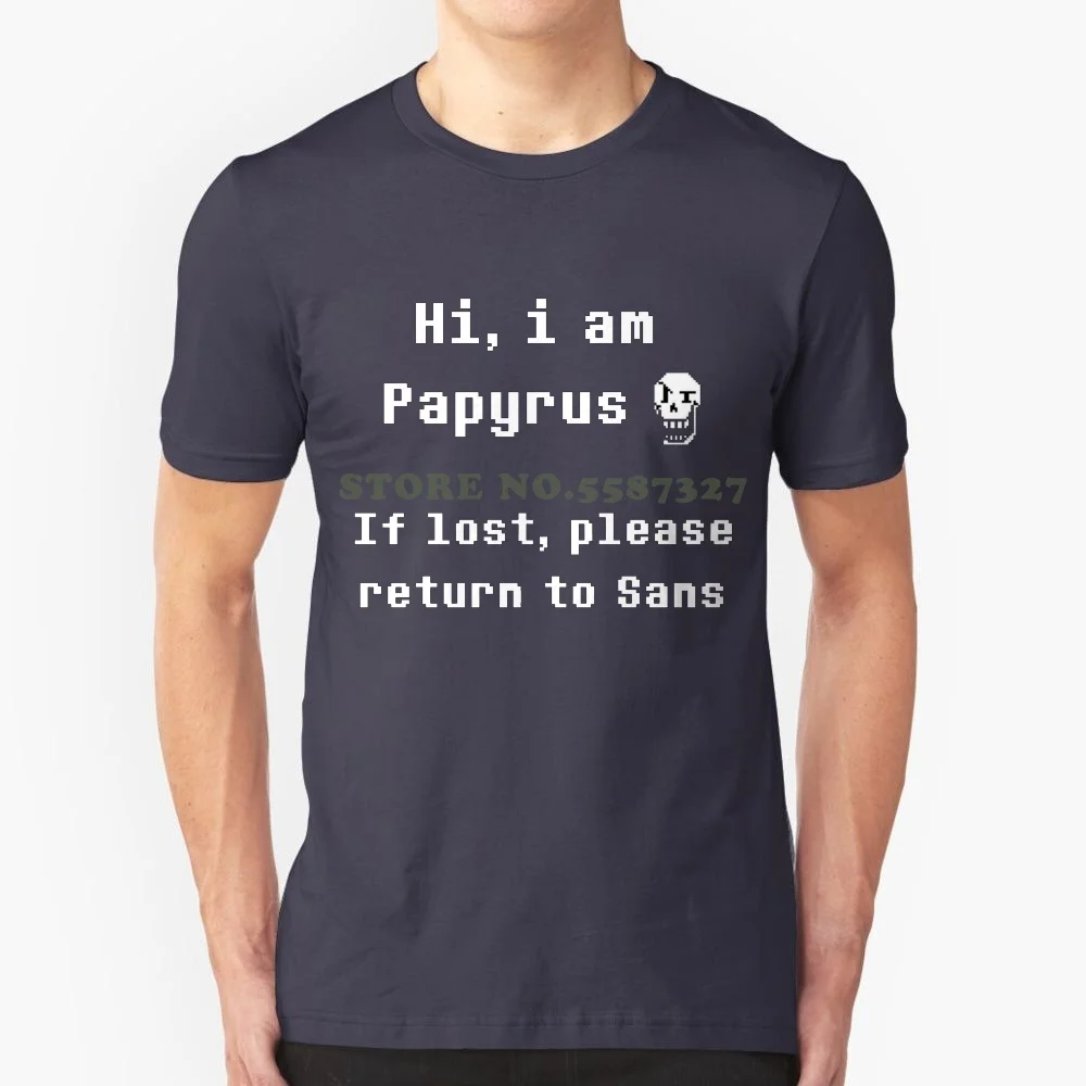 I Am Papyrus If Lost Return To Sans (Back) черная белая футболка для мужчин и женщин | Мужская одежда