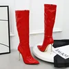 Women High Boots Black Red White Knee High Boots Sexy High Heels Women High Knee Boots Women's Shoes Large Size 48 Autumn Winter ► Photo 3/6