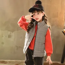 Детский жилет г., зимний хлопковый жилет в Корейском стиле для девочек детский утепленный жилет верхняя одежда