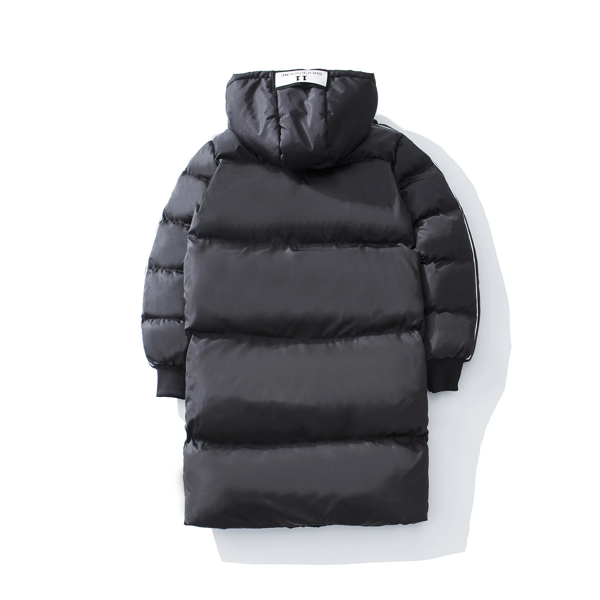 

2019 Winter Literature And Art Couples Hooded Mid-length Cotton-padded Clothes Teenager Solid Color Warm Korean-style down Coat