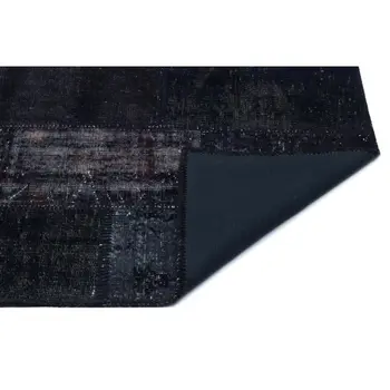 

Handmade Black Vintage Overdyed Patchwork Area Rug 080x150 Cm-2'7''X4'11''