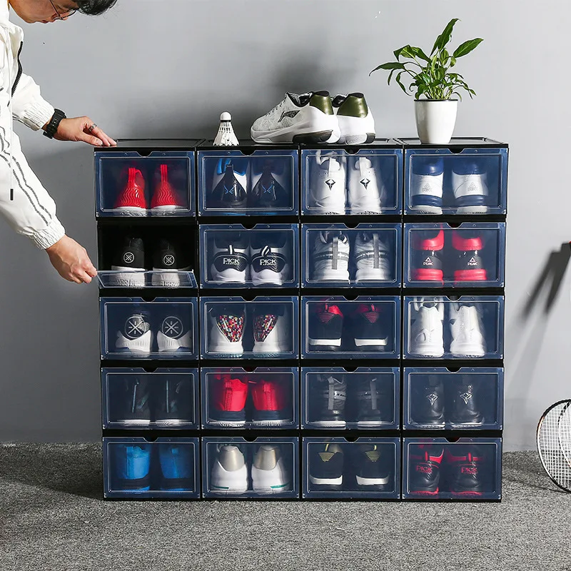 3 шт. многофункциональная раскладушка вешалка для обуви пластиковая коробка для обуви прозрачный кристалл портативная коробка для хранения для дома, выдвижного ящика Чехол Органайзер