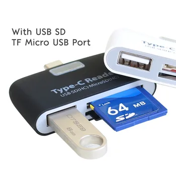 

Type C OTG Adapter Android Phoner With Power Supply Charging USB Multifunctional TF SD HUB Card Reader