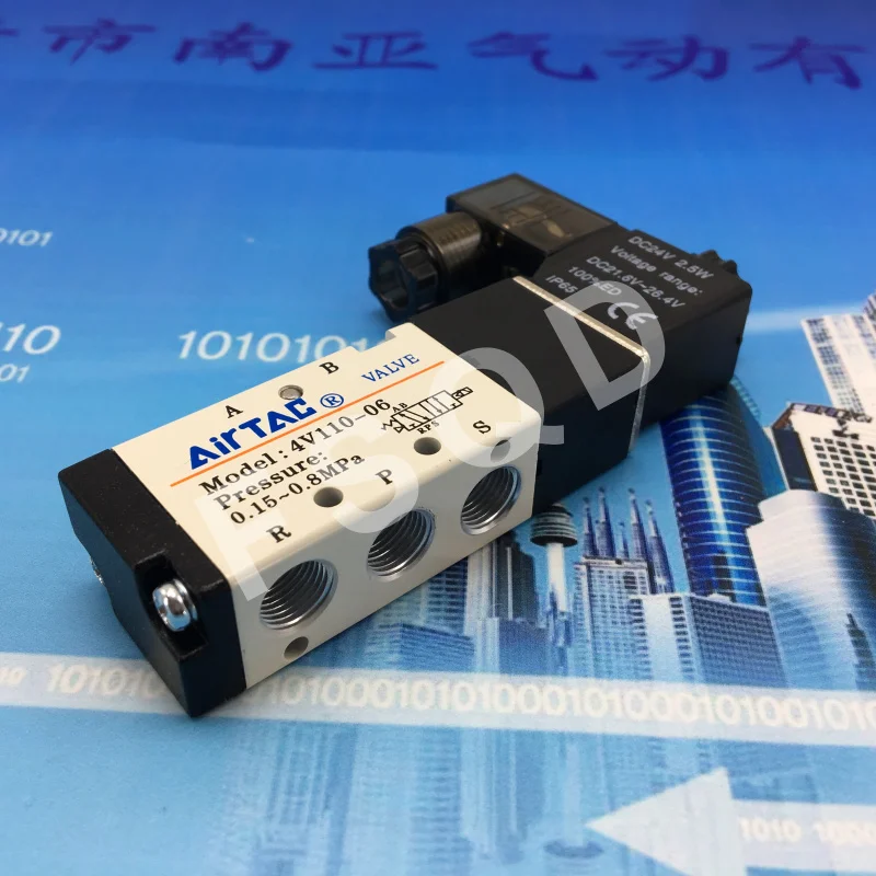 4V110-06 DC24V AC24V соленоидный воздушный клапан 5 портов 2 положения пневматические компоненты электромагнитный клапан 4V Серия