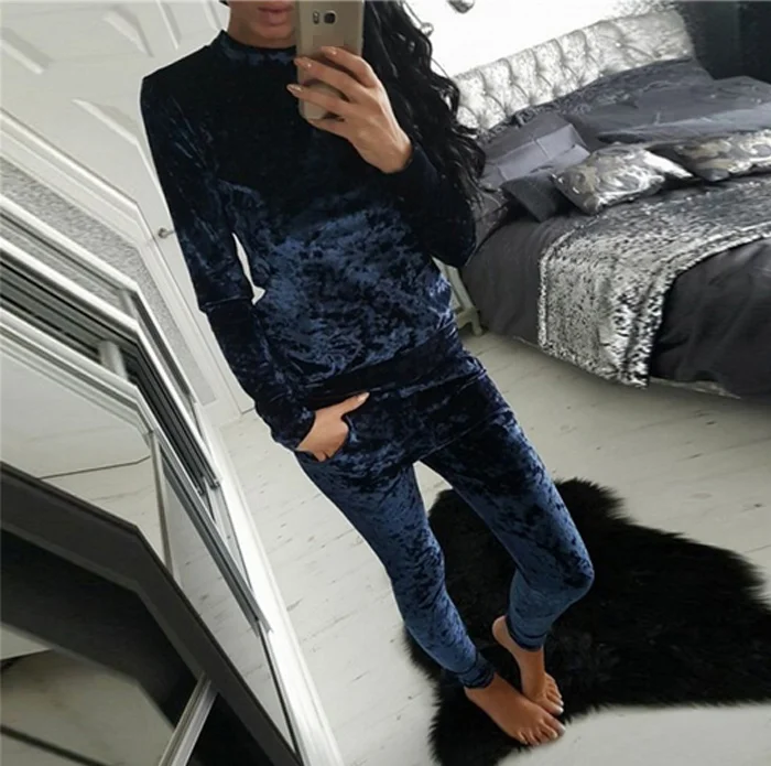 3XL 6 цветов Бархатный спортивный костюм женский костюм Бархатный комплект топ с длинными рукавами велюровый спортивный костюм наборы для женский спортивный костюм