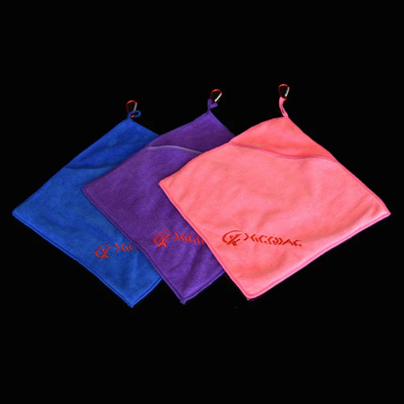 

Microfiber Towel Fishing Soft Thickening Sport Wipe Hand Towel With Carabiner Hook For Camping Hiking Climbing Random Color
