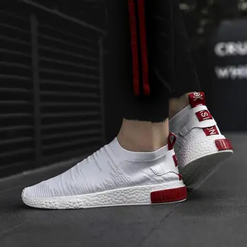 

Summer Knitting Mens Running Shoes Sock Sneakers Men Sport Shoes for Man Sports Shoes for Men White Training Footwear Boty E-346