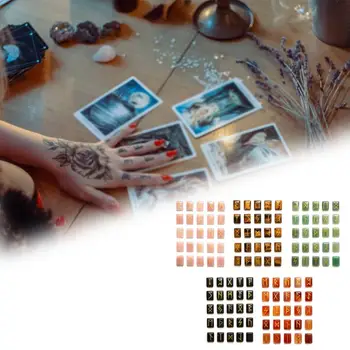 

Wholesale 25pcs/lot Natural tiger eye Stone Viking Runes Amulet Set Reiki Healing Crystals Divination Tumbled rectangle Stones