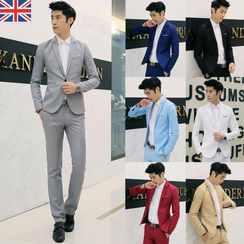 

UK Mens Classic Fashion Formal Business Suit Blazer Slim Fit Luxury Coat Jacket