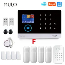 Mulo pg103 wifi sistema de alarme segurança do assaltante teclado tuya vida inteligente app controle kits alarme sem fio