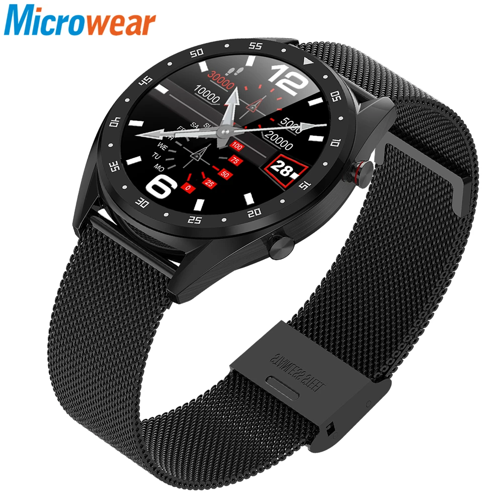 Microwear L7 Смарт-часы фитнес-браслет IP68 Водонепроницаемый трекер наручные часы ЭКГ монитор сердечного ритма напоминание о звонках Смарт-часы для мужчин
