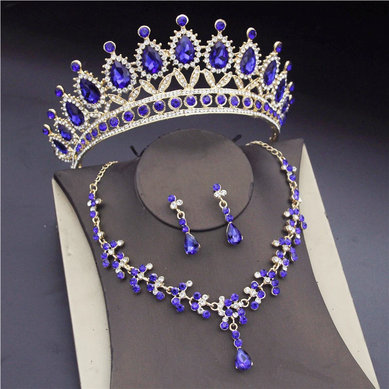 Baroque Bridal Jewelry Sets for Women Fashion Tiaras Earrings Necklaces Set Wedding Crown Necklace Jewellry Set - Image 5