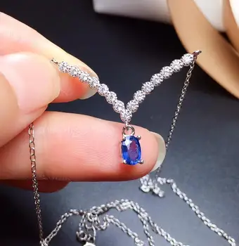 

Sapphire Pendant Natural And Real Sapphire Necklace 925 sterling silver Fine jewelry Sapphire Pendant