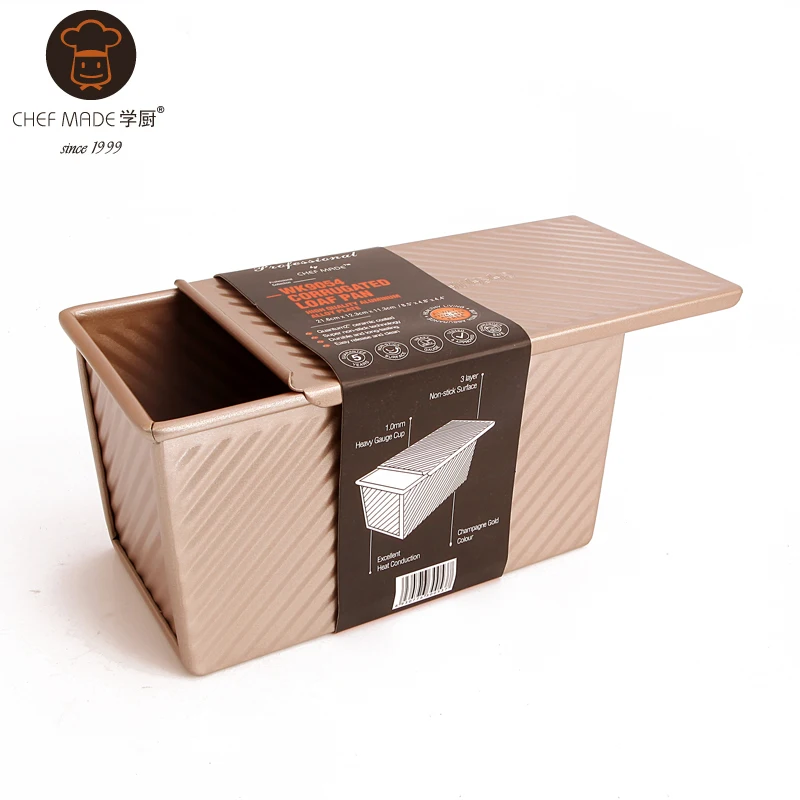CHEFMADE-250g-300g-450g-Toast-Mold-Toast-Box-Box-with-Lid-Non-stick-Pan-Cake-Toast.jpg Chefmade 250 G 300 G 450 G Pirítós Penész Pirítós Doboz Fedőlap Nélküli Serpenyő Torta Otthoni Konyhai Kiegészítők Sütőeszközök - Image 2