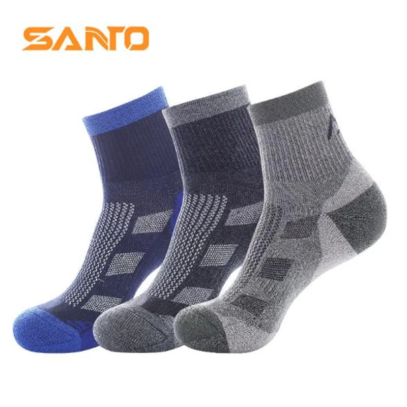 Мужские спортивные носки (3 пар/лот) SANTO/S045 быстросохнущие 50% Coolmax 30% хлопковые теплые носки для пешего туризма на открытом воздухе Мужские спортивные носки (3 пар/лот) SANTO/S045 быстросохнущие 50% Coolmax 30% хлопковые теплые носки для пешего туризма на открытом воздухе