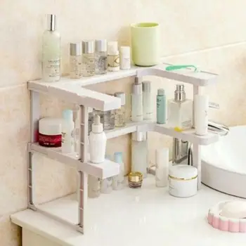 

2 Layers Adjustable Storage Rack Storage Product Universal Countertop Kitchen Space Organizer Rack Storage Rack P9C6
